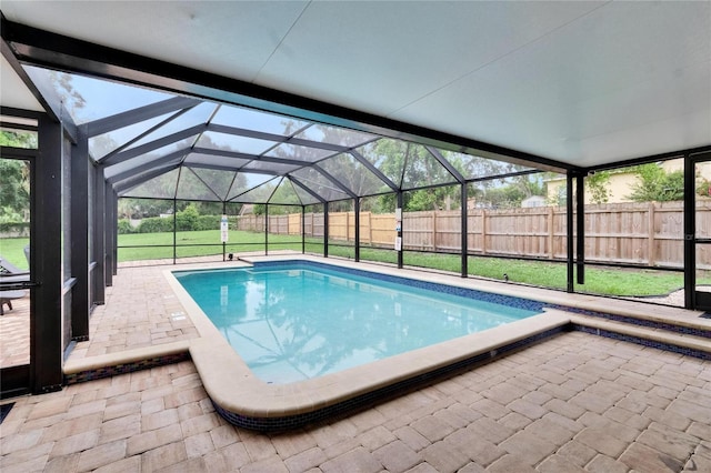 8222 Valrie Ln, Riverview, FL 33569 - view of pool featuring a patio area and glass enclosure