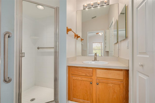 11078 Heathrow Ave, Spring Hill, FL 34609 - full bathroom with vanity and a shower stall