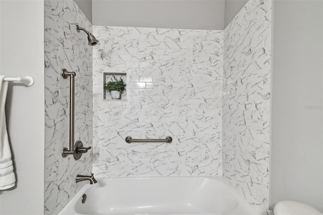 19409 Weymouth Dr, Land O Lakes, FL 34638 - bathroom featuring shower / tub combination and toilet