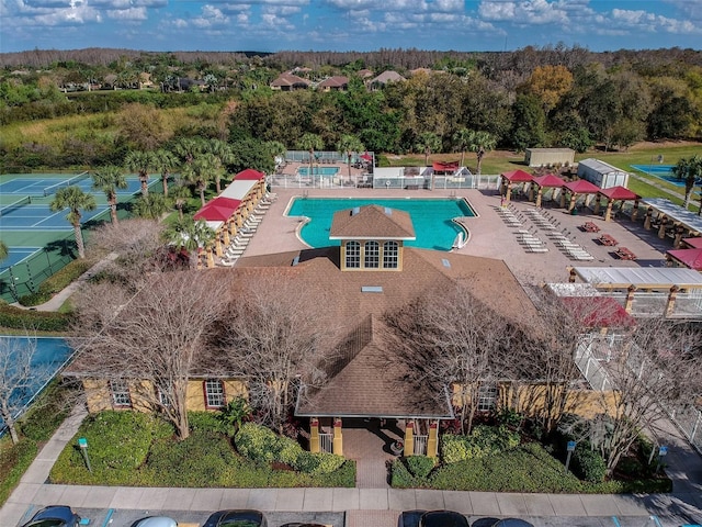 19409 Weymouth Dr, Land O Lakes, FL 34638 - drone / aerial view of a pool area