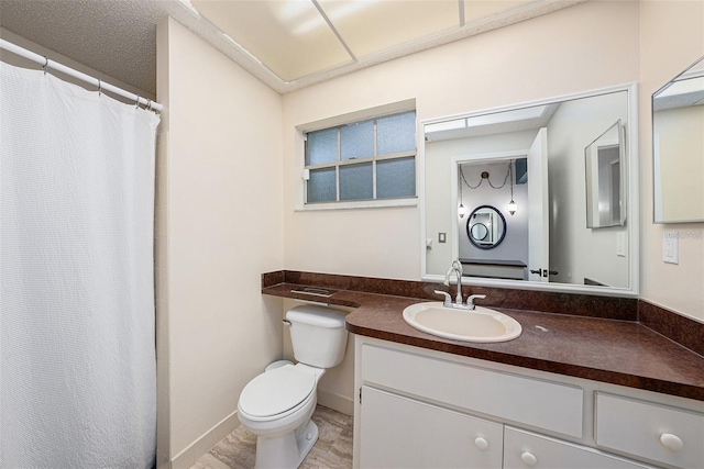 13013 Sawmill Way, Hudson, FL 34667 - bathroom featuring toilet, vanity, and a shower with curtain