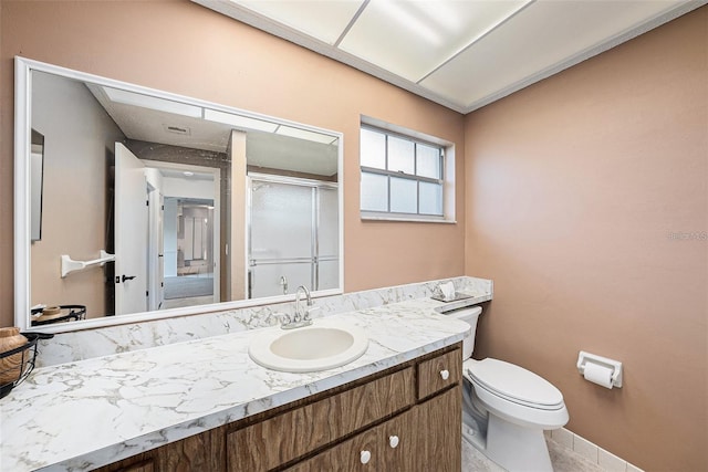 13013 Sawmill Way, Hudson, FL 34667 - full bath featuring vanity, toilet, and a shower stall