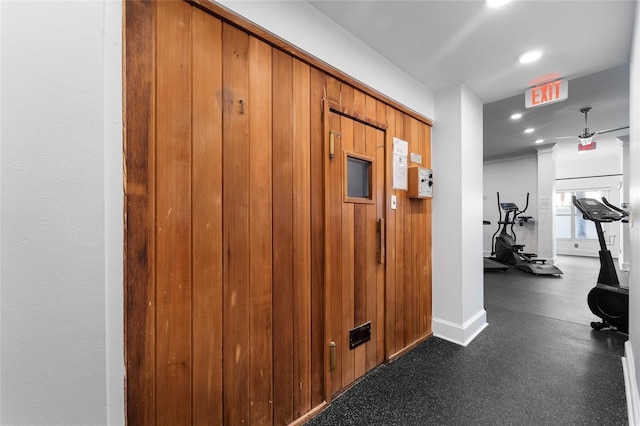 4950 Gulf Blvd Unit 404, St Pete Beach, FL 33706 - workout area with baseboards and recessed lighting