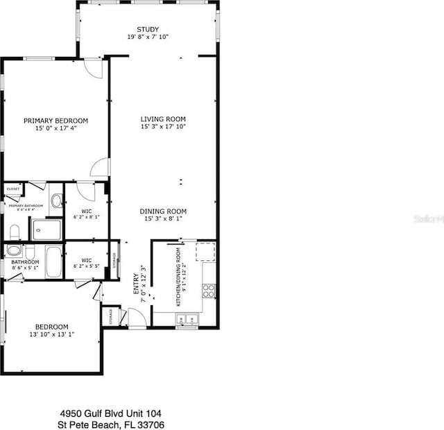 4950 Gulf Blvd Unit 404, St Pete Beach, FL 33706 - view of floor plan / room layout