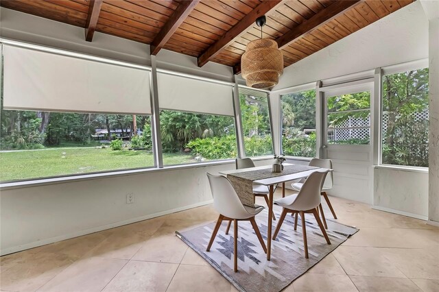 8944 W White Dogwood Dr, Homosassa, FL 34448 - sunroom with wood ceiling and tile patterned flooring
