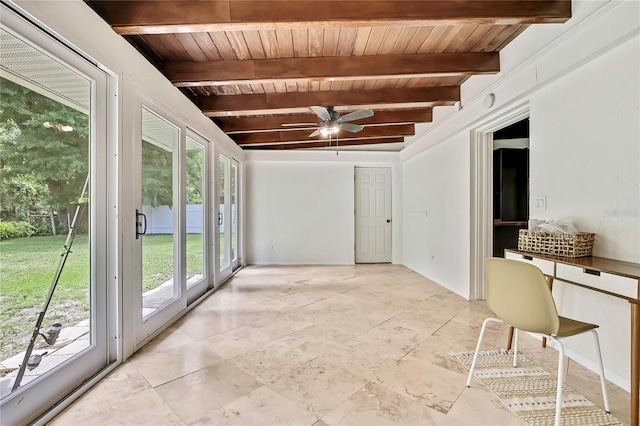 8944 W White Dogwood Dr, Homosassa, FL 34448 - unfurnished sunroom with wooden ceiling with exposed beams