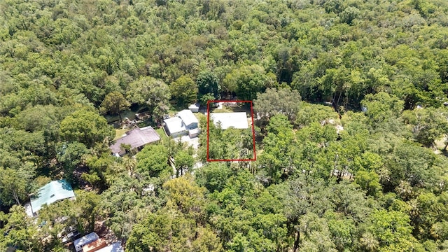 8944 W White Dogwood Dr, Homosassa, FL 34448 - aerial view of property and surrounding area with a heavily wooded area and property parcel outlined