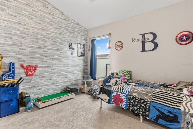 2053 Charleston Ln, Bartow, FL 33830 - bedroom with vaulted ceiling and carpet flooring