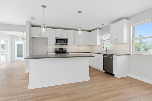 1720 Bayou Grande Blvd NE, Saint Petersburg, FL 33703 - kitchen featuring stainless steel appliances, a sink, dark countertops, and decorative backsplash