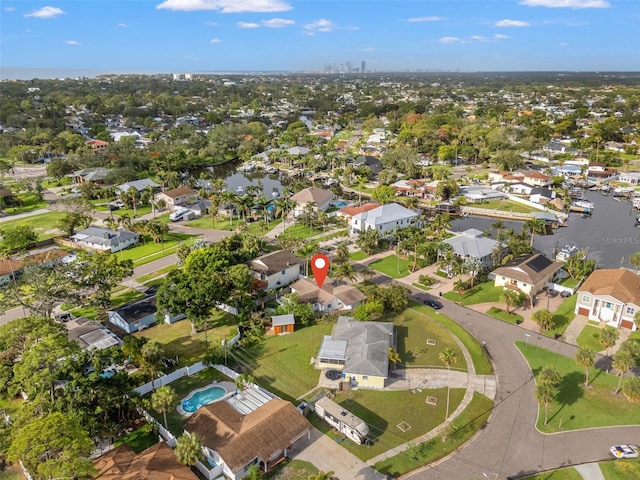 1720 Bayou Grande Blvd NE, Saint Petersburg, FL 33703 - aerial view of property and surrounding area featuring nearby suburban area and a large body of water