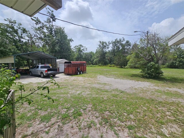 4352 Joy Dr, Land O Lakes, FL 34638 - view of green lawn with a carport