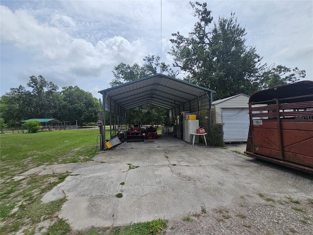 4352 Joy Dr, Land O Lakes, FL 34638 - view of parking / parking lot featuring a carport and asphalt driveway