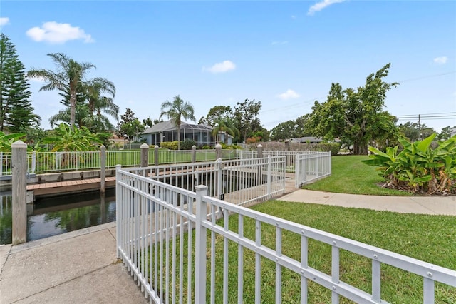 4306 Barracuda Dr, Bradenton, FL 34208 - dock area featuring a water view