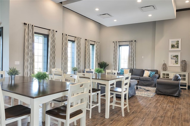 33668 Elm Hill Br, Wesley Chapel, FL 33545 - dining area with plenty of natural light, dark wood-type flooring, and recessed lighting