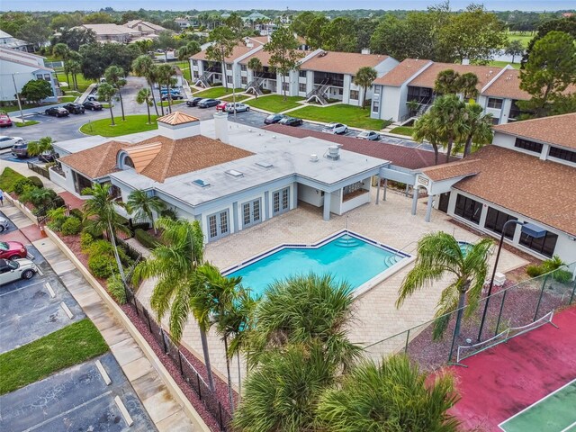 1967 Cormorant Ct Unit 515, Clearwater, FL 33762 - aerial view of residential area with a pool area
