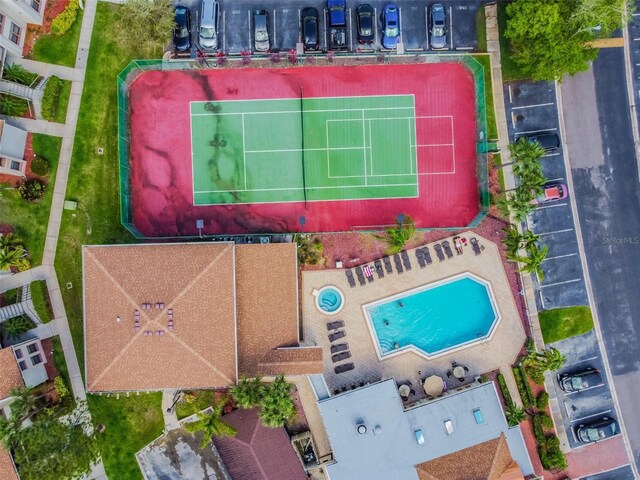 1967 Cormorant Ct Unit 515, Clearwater, FL 33762 - drone / aerial view of a pool