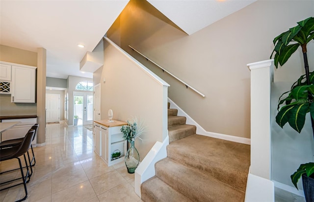 1710 Lago Vista Blvd, Palm Harbor, FL 34685 - stairway with baseboards