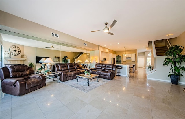 1710 Lago Vista Blvd, Palm Harbor, FL 34685 - living area featuring ceiling fan