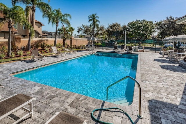 1710 Lago Vista Blvd, Palm Harbor, FL 34685 - community pool featuring a patio area
