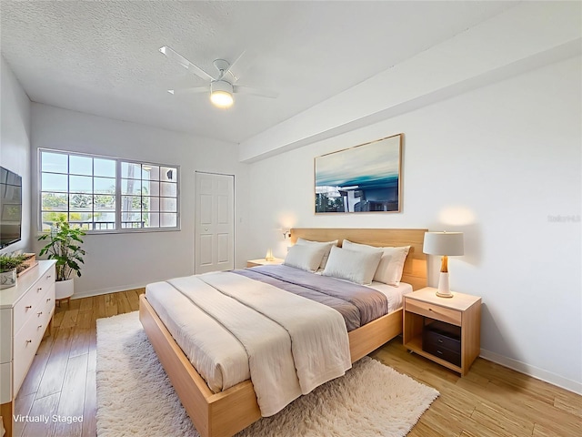 2015 SE 10th Ave Unit 123, Fort Lauderdale, FL 33316 - bedroom featuring light wood-type flooring and ceiling fan