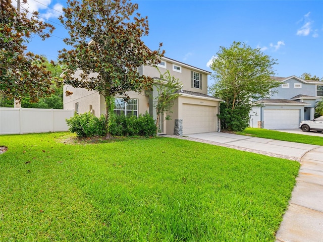 8806 Bayaud Dr, Tampa, FL 33626 - view of front of home with stucco siding, an attached garage, and driveway