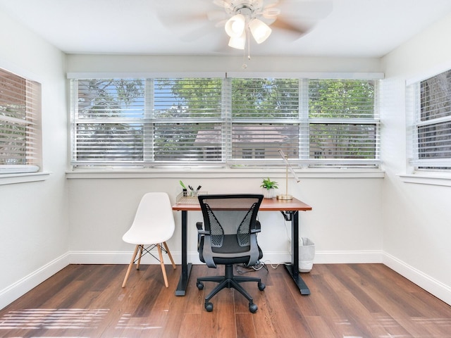 1243 55th Ave N, Saint Petersburg, FL 33703 - office space featuring ceiling fan and wood finished floors