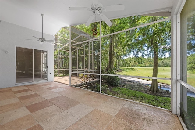 12209 Glencliff Cir, Tampa, FL 33626 - unfurnished sunroom with a ceiling fan