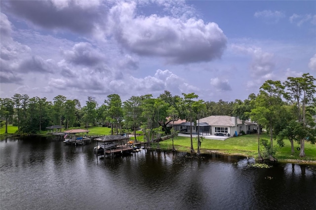 15012 Maurine Cove Ln, Odessa, FL 33556 - water view featuring a dock