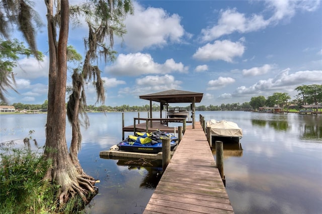 15012 Maurine Cove Ln, Odessa, FL 33556 - dock with boat lift and a water view