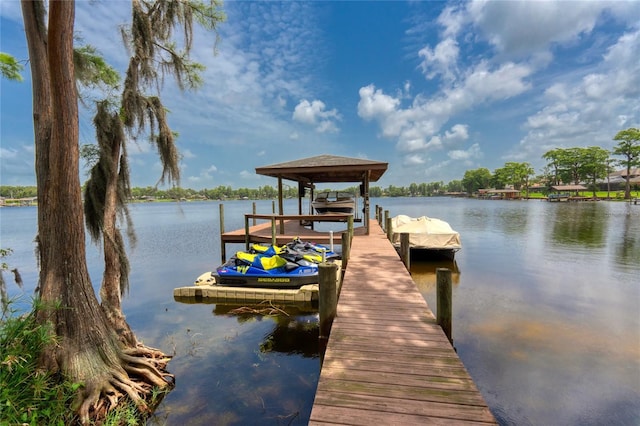 15012 Maurine Cove Ln, Odessa, FL 33556 - dock area with a water view and boat lift
