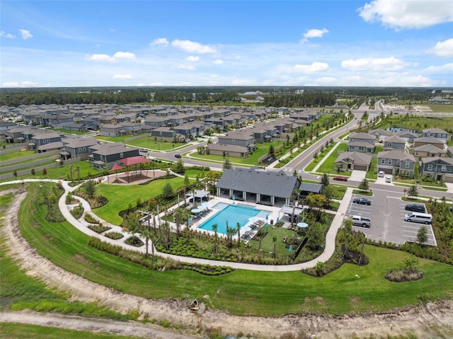 34797 Rainville Loop, Zephyrhills, FL 33541 - aerial view of residential area with a pool