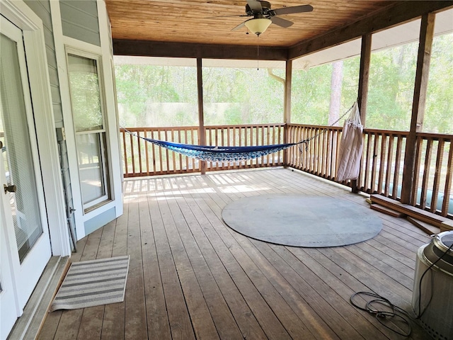 2975 E Withlacoochee Trl, Dunnellon, FL 34434 - unfurnished sunroom featuring a ceiling fan