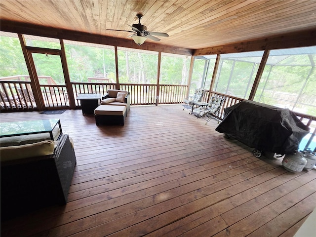 2975 E Withlacoochee Trl, Dunnellon, FL 34434 - sunroom / solarium with a ceiling fan and an outdoor hangout area