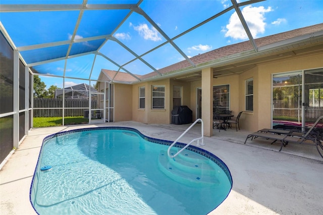 19104 Cellini Pl, Lutz, FL 33558 - view of pool with a patio, a lanai, and a grill