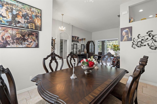 19104 Cellini Pl, Lutz, FL 33558 - dining space with a chandelier and baseboards