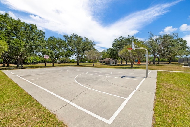 19104 Cellini Pl, Lutz, FL 33558 - view of sport court with community basketball court and a lawn