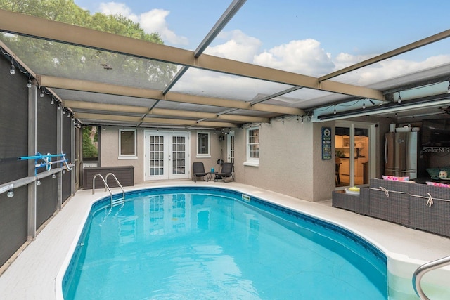 7901 Marlboro Dr, Port Richey, FL 34668 - view of pool with french doors, a pool, and a patio area