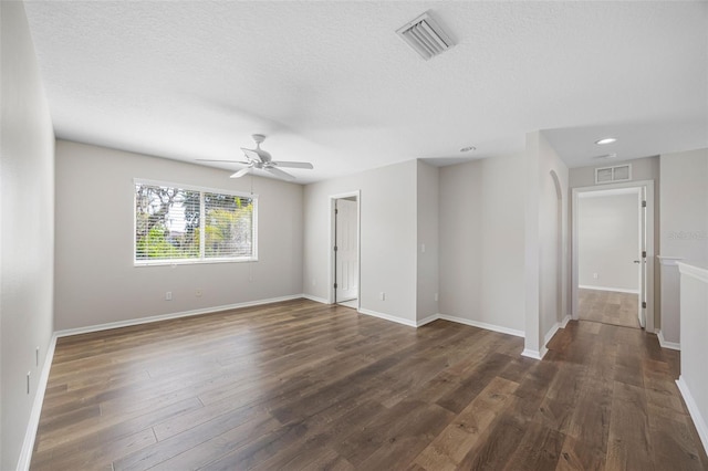 1178 Fraser Pine Blvd, Sarasota, FL 34240 - unfurnished room with ceiling fan, wood finished floors, baseboards, a textured ceiling, and recessed lighting