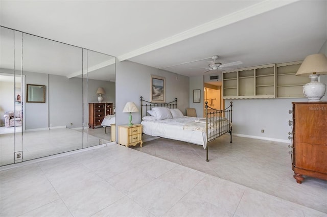 2621 Cove Cay Dr Unit 302, Clearwater, FL 33760 - bedroom featuring tile patterned floors, a closet, and a ceiling fan
