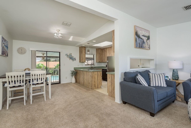 630 Kirkland Cir, Dunedin, FL 34698 - living room with light colored carpet