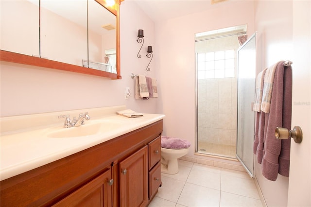 2010 6th Ave SW, Largo, FL 33770 - full bath with toilet, vanity, a shower stall, and tile patterned flooring