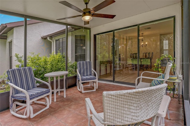 1401 Camelot Ct, Palm Harbor, FL 34684 - sunroom with ceiling fan