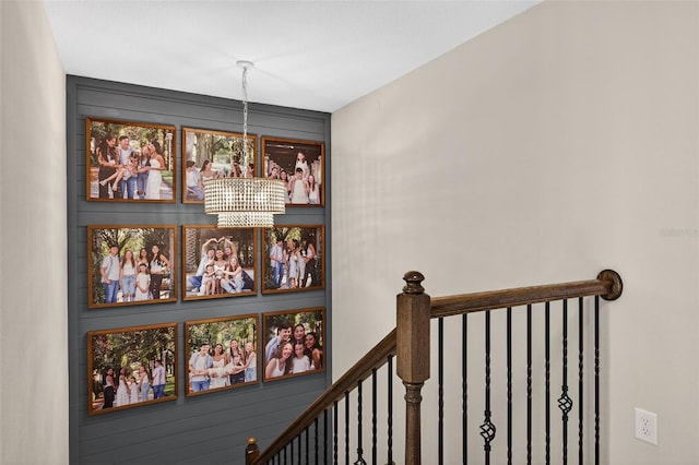 7570 Sweeter Tide Trl, Wesley Chapel, FL 33545 - staircase with a chandelier