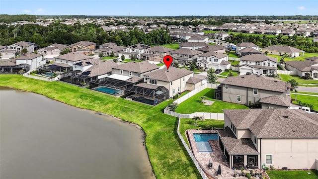 7570 Sweeter Tide Trl, Wesley Chapel, FL 33545 - aerial perspective of suburban area with a nearby body of water