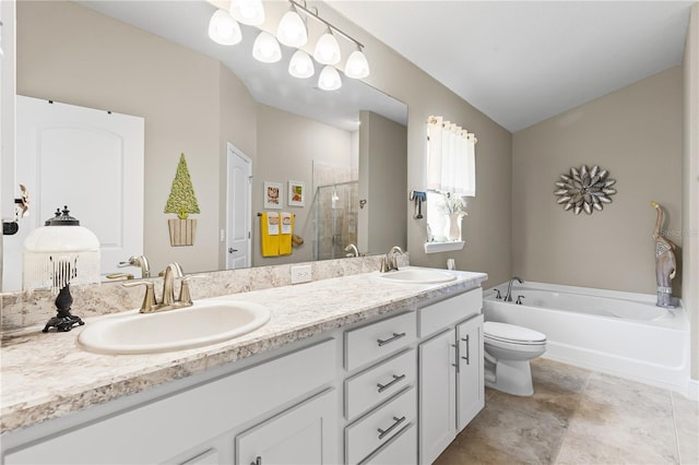 12004 Legacy Bright St, Riverview, FL 33578 - full bathroom with a shower stall, double vanity, and a bath