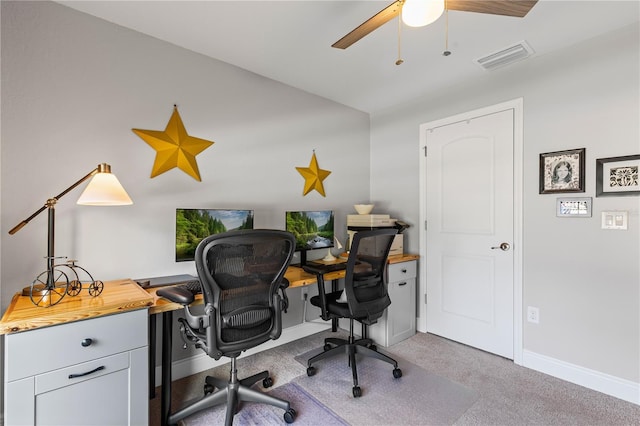 12004 Legacy Bright St, Riverview, FL 33578 - office area featuring a ceiling fan and carpet