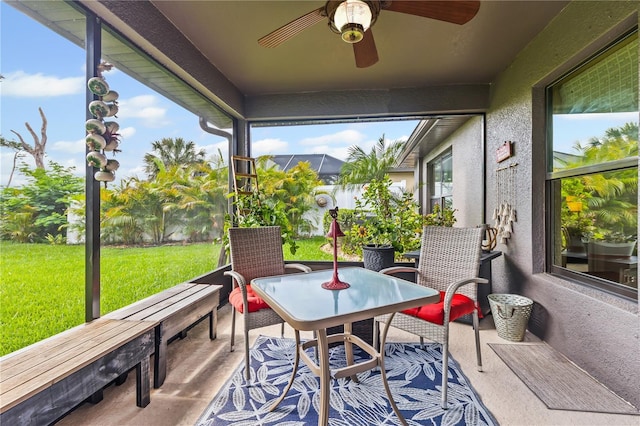 12004 Legacy Bright St, Riverview, FL 33578 - sunroom / solarium featuring ceiling fan