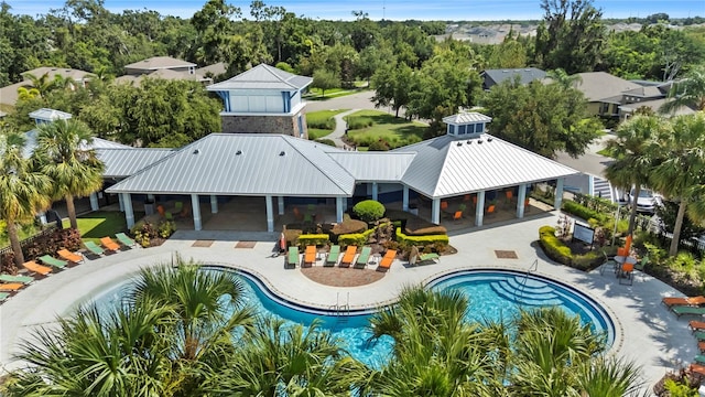 12004 Legacy Bright St, Riverview, FL 33578 - swimming pool featuring a patio
