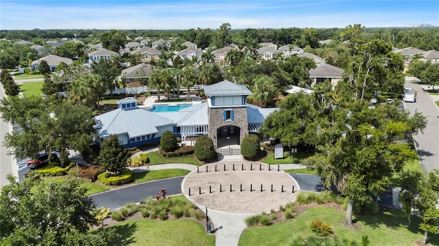 12004 Legacy Bright St, Riverview, FL 33578 - aerial view of residential area featuring a pool