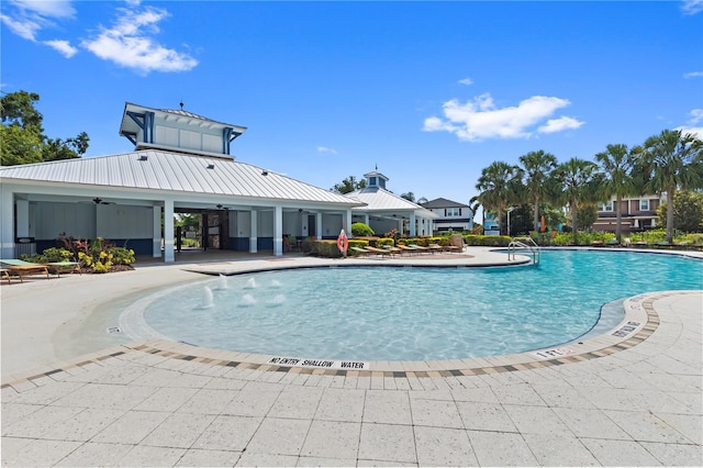 12004 Legacy Bright St, Riverview, FL 33578 - community pool with a patio and a ceiling fan